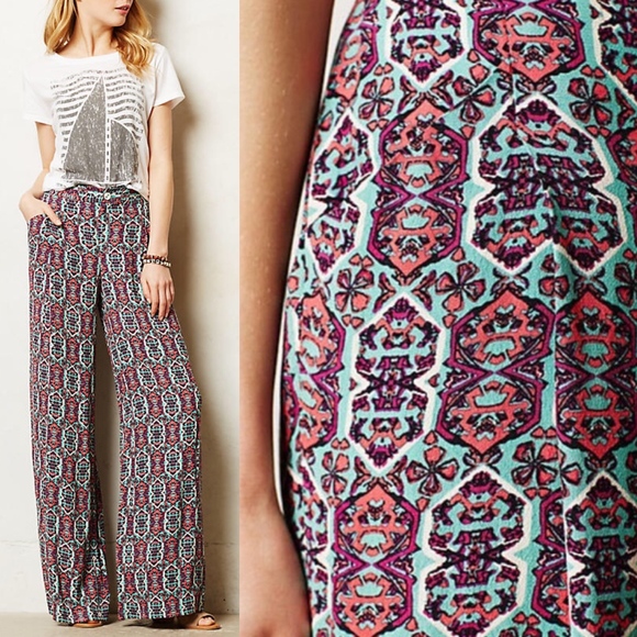 Anthropologie Pants - Anthro Elevenses Southshore Wide Leg Palazzo Geo 6